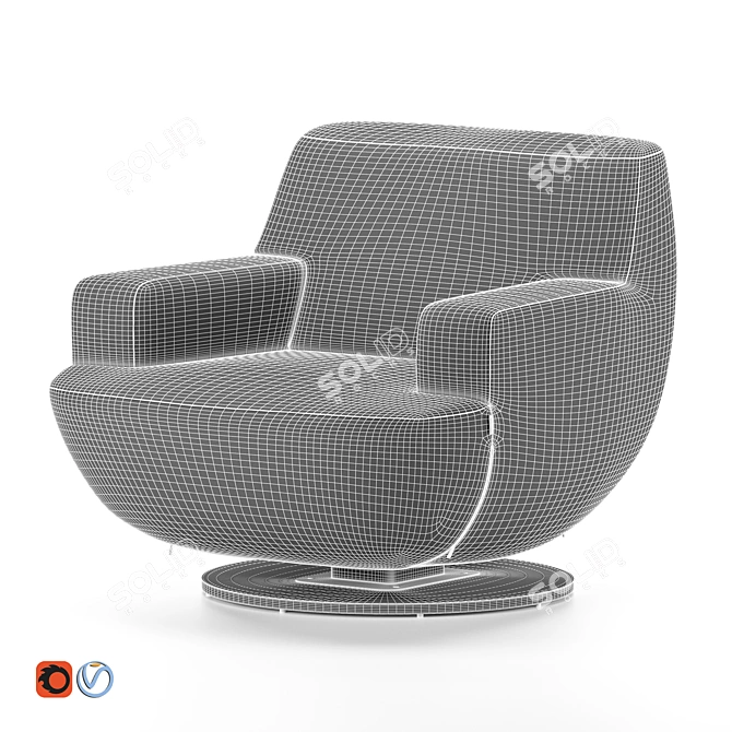 Muffa Armchair: Modern Elegance by BORG 3D model image 2