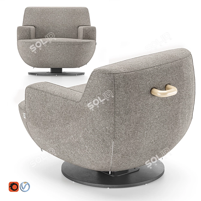 Muffa Armchair: Modern Elegance by BORG 3D model image 3