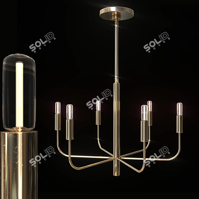 "Warwick" Gold/Silver Chandelier - Elegant Illumination for Every Space 3D model image 1