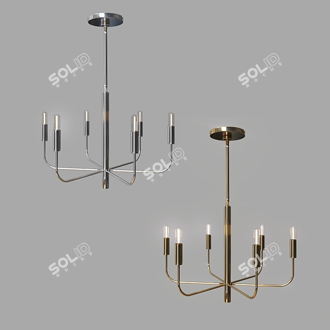 "Warwick" Gold/Silver Chandelier - Elegant Illumination for Every Space 3D model image 3