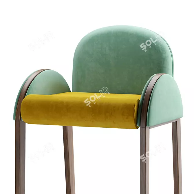 Elegant Bar Chair MILLER 3D model image 2
