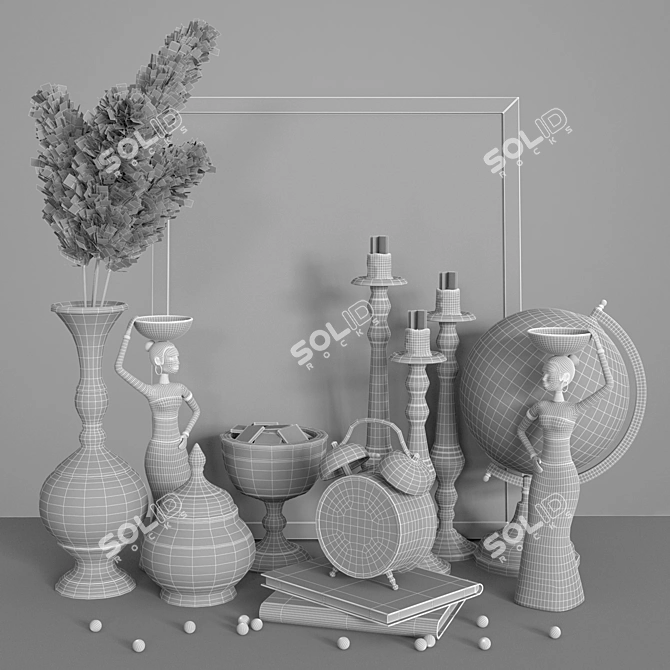 Vintage Decorative Set 2013 3D model image 4