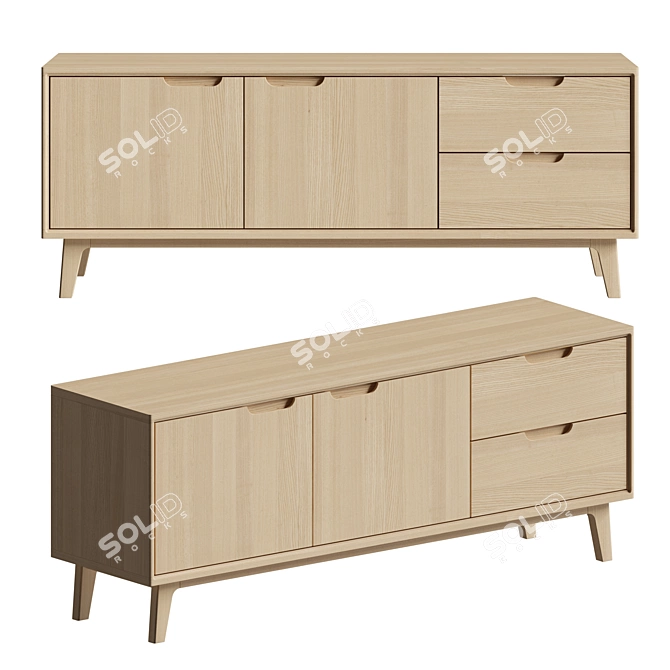 Nord Deluxe 2-Door Sideboard 3D model image 1