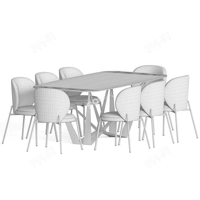 Modern 5-Piece Dining Set 3D model image 5