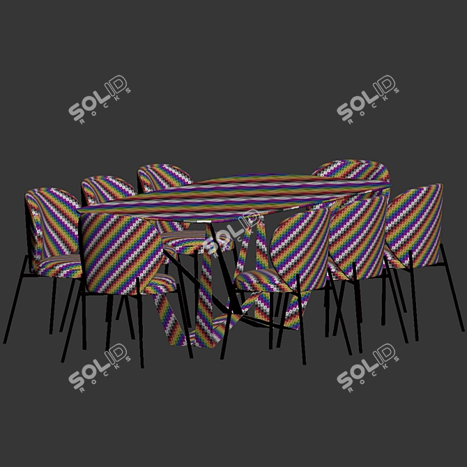 Modern 5-Piece Dining Set 3D model image 6