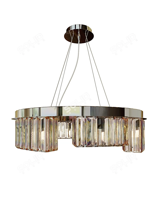 Modern Chrome Pendant Lamp 3D model image 3