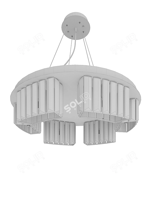 Modern Chrome Pendant Lamp 3D model image 5