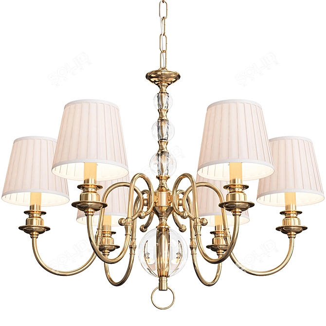 Luxurious KM0837P-6 Newport Chandelier 3D model image 3