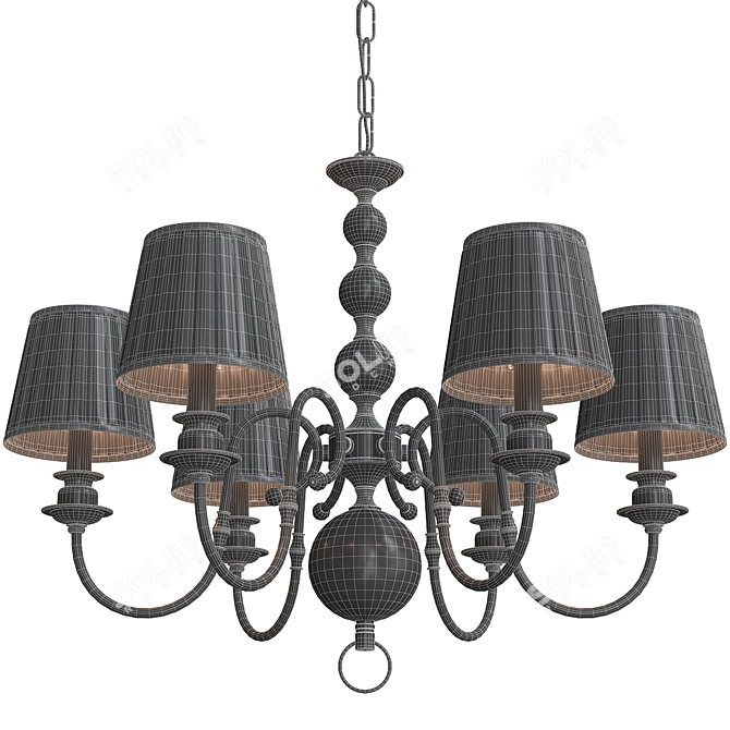 Luxurious KM0837P-6 Newport Chandelier 3D model image 5