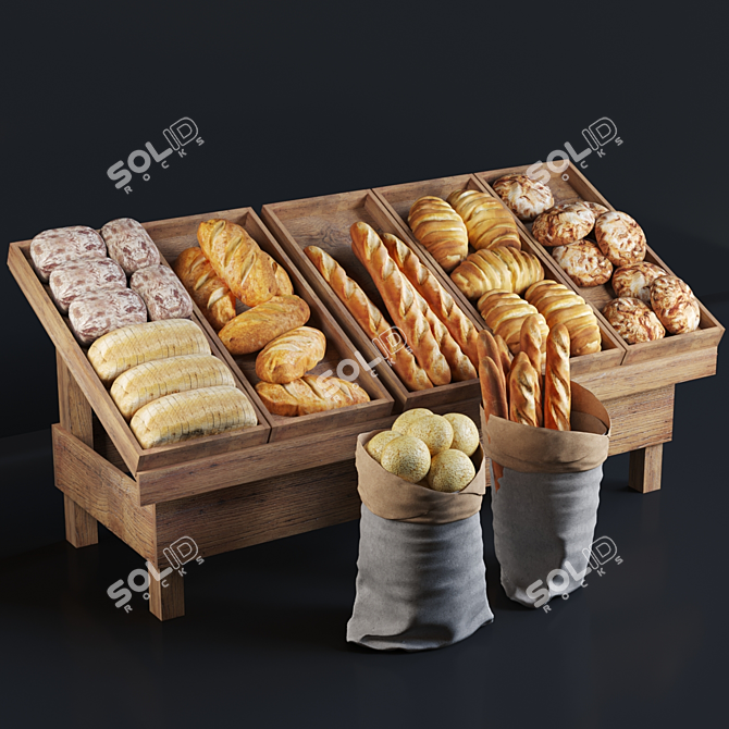 Freshly Baked Bakery Delights 3D model image 1