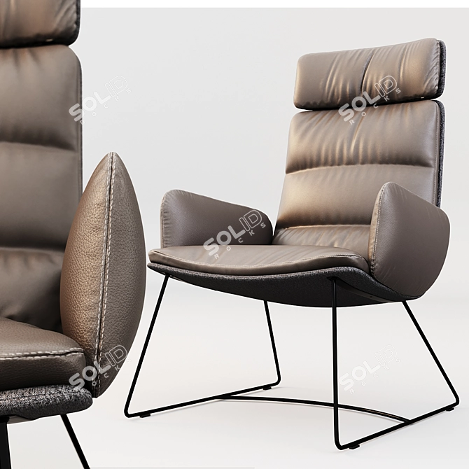 ARVA_LOUNGE: Stylish & Comfortable Lounge Chair 3D model image 2