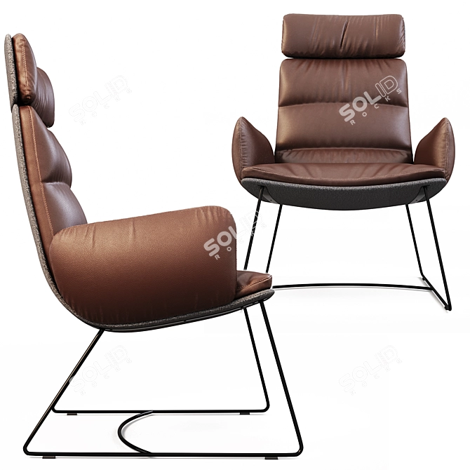 ARVA_LOUNGE: Stylish & Comfortable Lounge Chair 3D model image 3