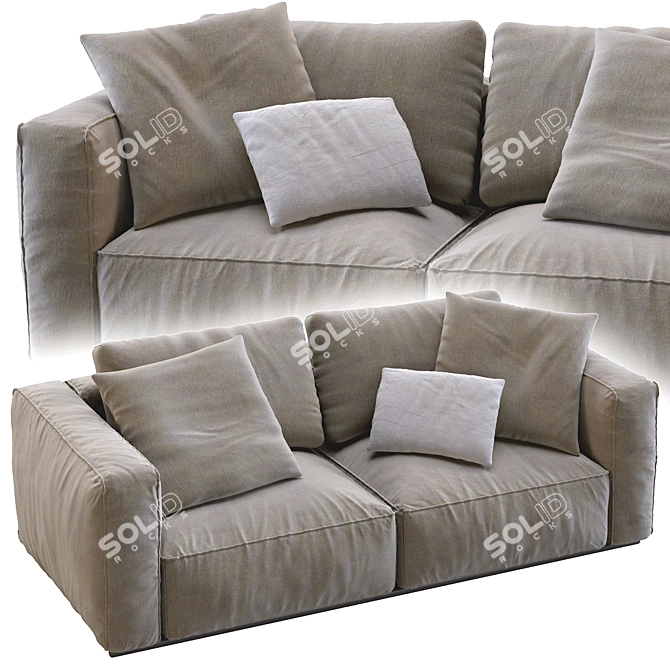 Elegant Poliform SHANGAI Sofa 3D model image 6