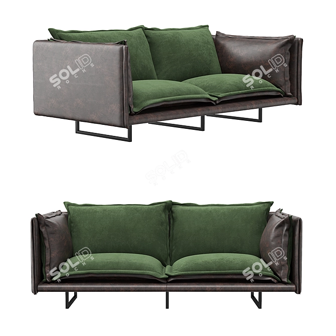 Modern Milan Sofa: Sleek Design & Versatile Colors 3D model image 1