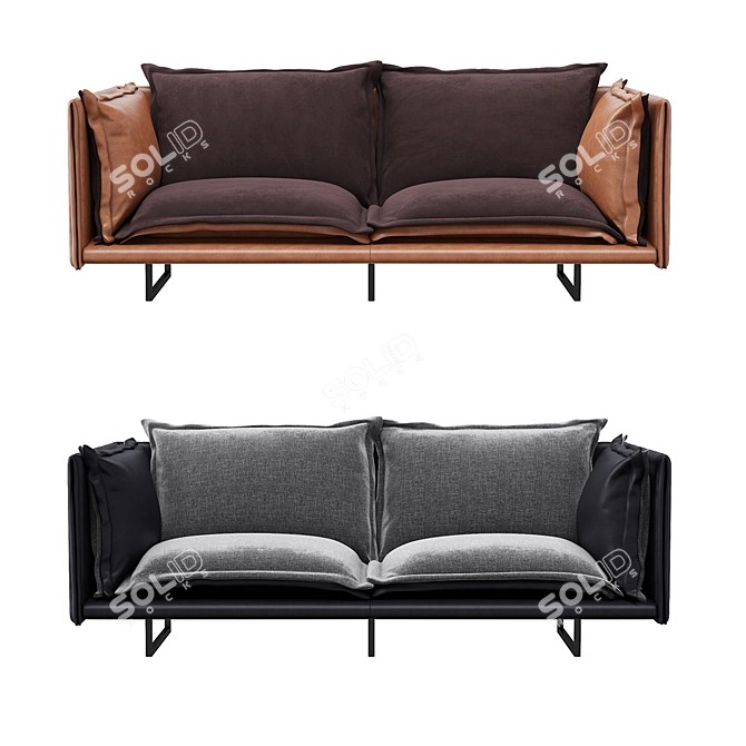 Modern Milan Sofa: Sleek Design & Versatile Colors 3D model image 2