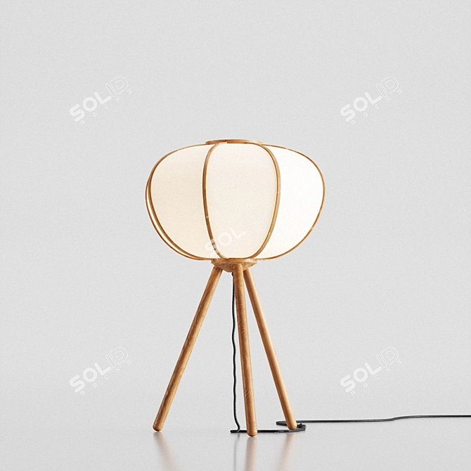 Bamboo Glow Floor Lamp by H&M - Eco-friendly Lighting 3D model image 2