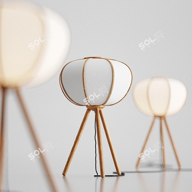 Bamboo Glow Floor Lamp by H&M - Eco-friendly Lighting 3D model image 6