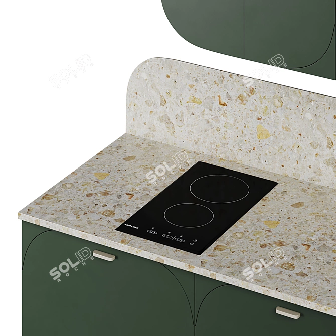 Sleek Mill Fronts Modern Kitchen 3D model image 4