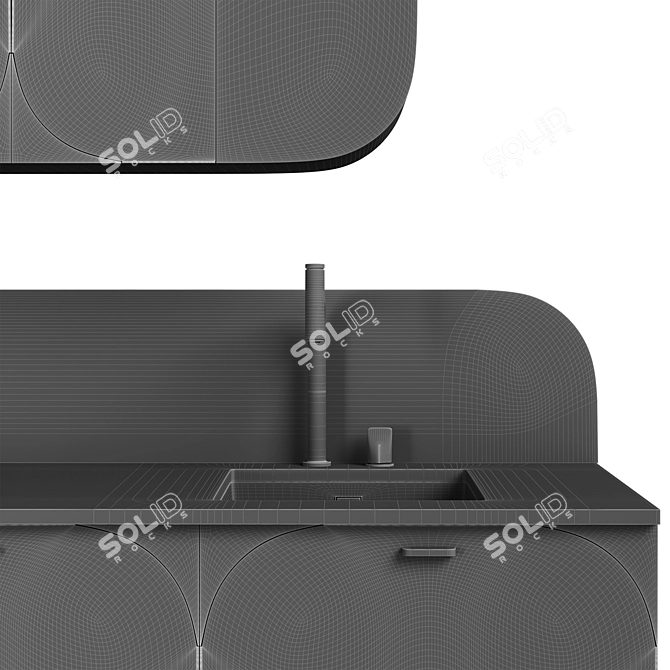 Sleek Mill Fronts Modern Kitchen 3D model image 5