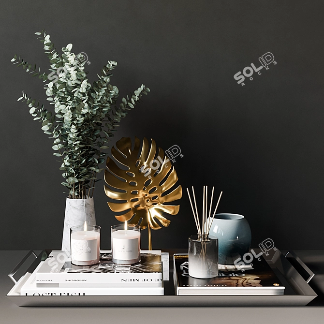 Elegant Interior Decor Set 3D model image 1