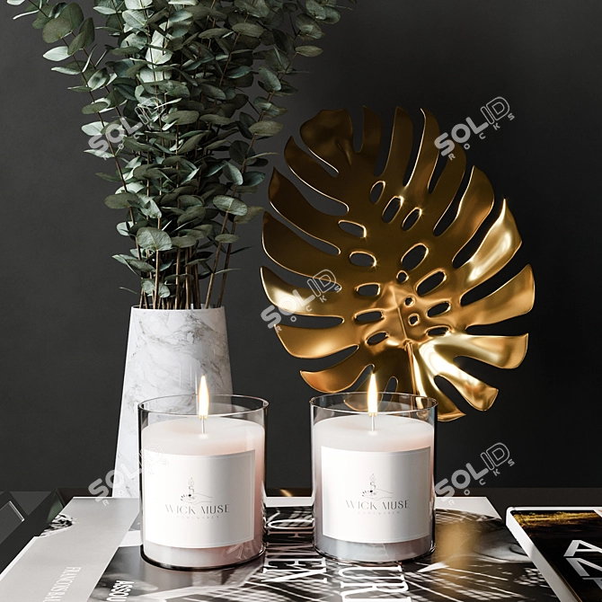 Elegant Interior Decor Set 3D model image 2