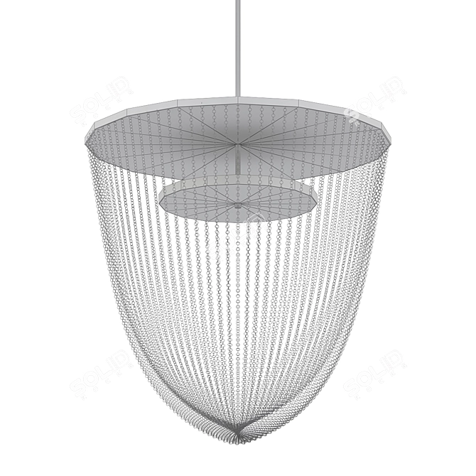 Sleek Polys Chandelier 3D model image 2