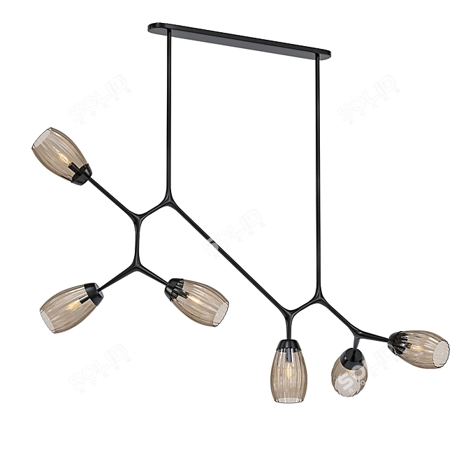 Sleek Bronze Chandelier: SMYTH 3D model image 1