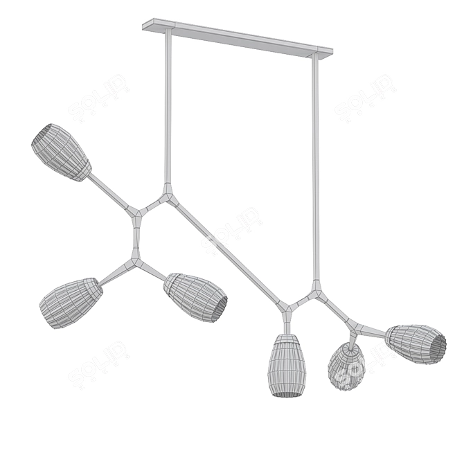 Sleek Bronze Chandelier: SMYTH 3D model image 2