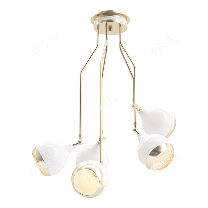 Elegant Hanna Pendant Chandelier 3D model image 1