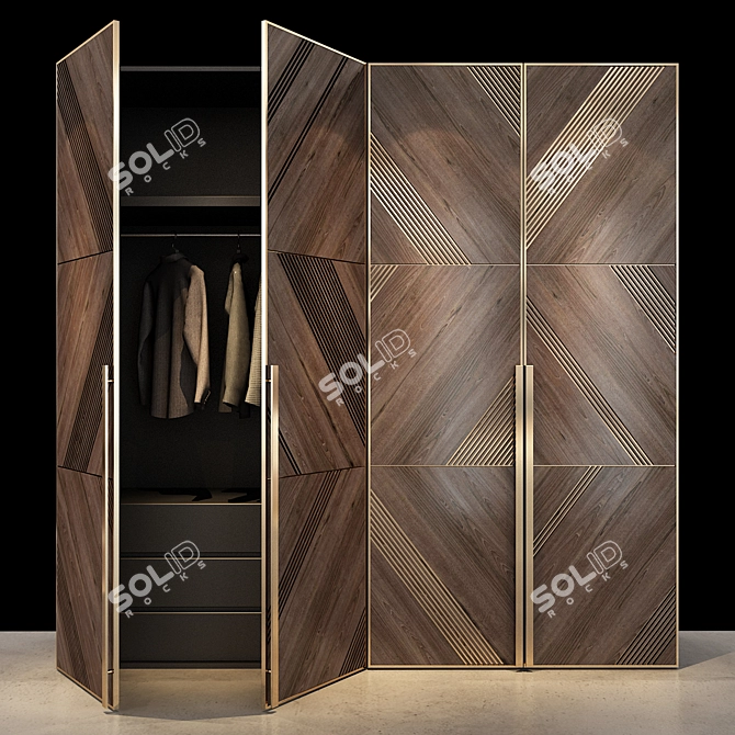 Contemporary Steel Cabinet 043 3D model image 1