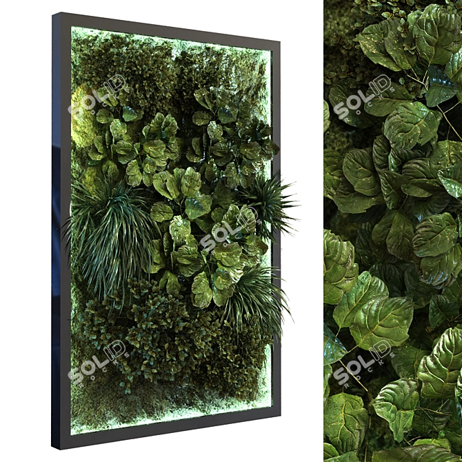 Green Wall Set 053: Versatile & Stylish 3D model image 2