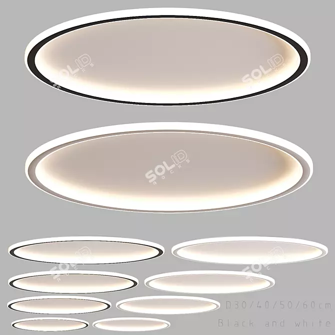 Sleek Round Ceiling Light 3D model image 1