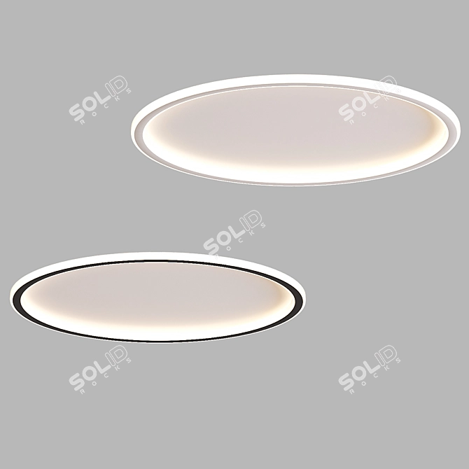 Sleek Round Ceiling Light 3D model image 2