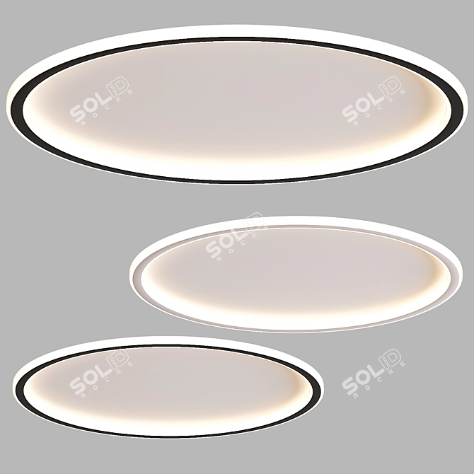 Sleek Round Ceiling Light 3D model image 4