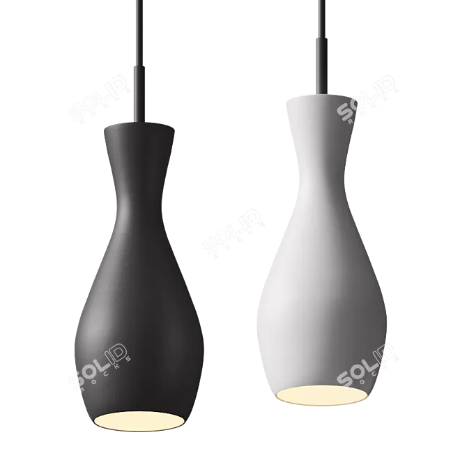 Greek-inspired LED Drop Lamp 3D model image 1