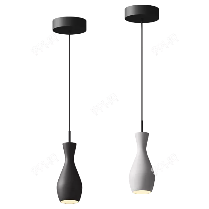 Greek-inspired LED Drop Lamp 3D model image 2