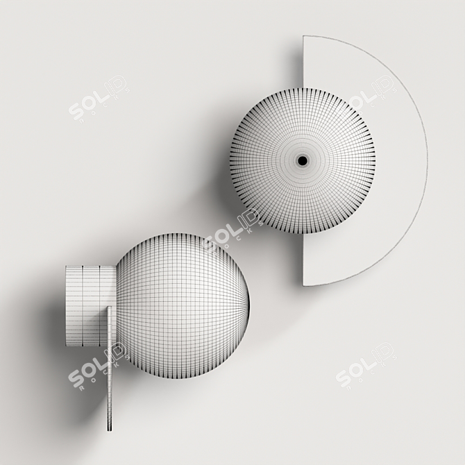 Colorful White Orb Wall Lamp 3D model image 2