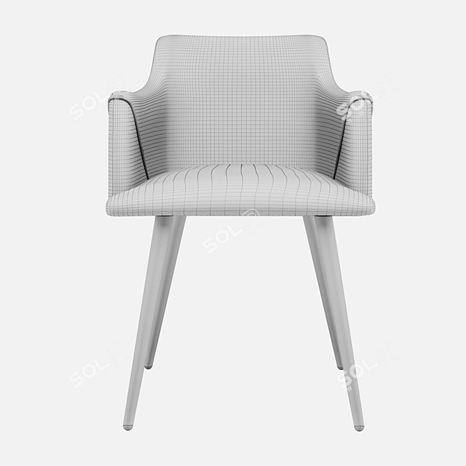 Monarch Velvet Metal Chair: Stylish & Comfortable 3D model image 16