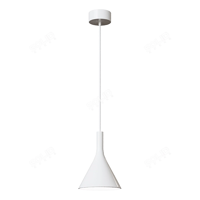 Designer White LED Suspension Pendant 3D model image 1