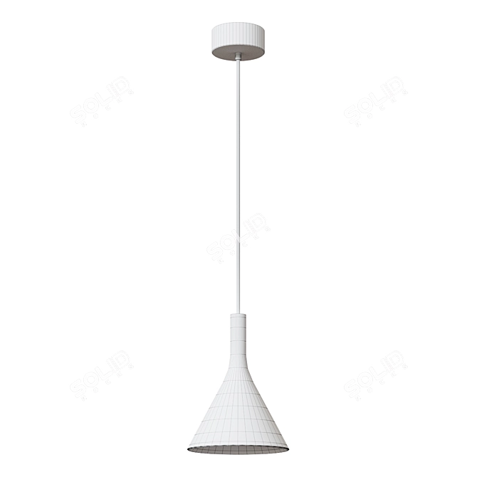 Designer White LED Suspension Pendant 3D model image 2