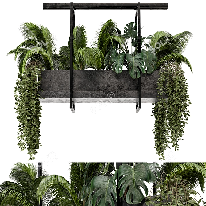 Metal Box Hanging Plants Set 96 3D model image 1