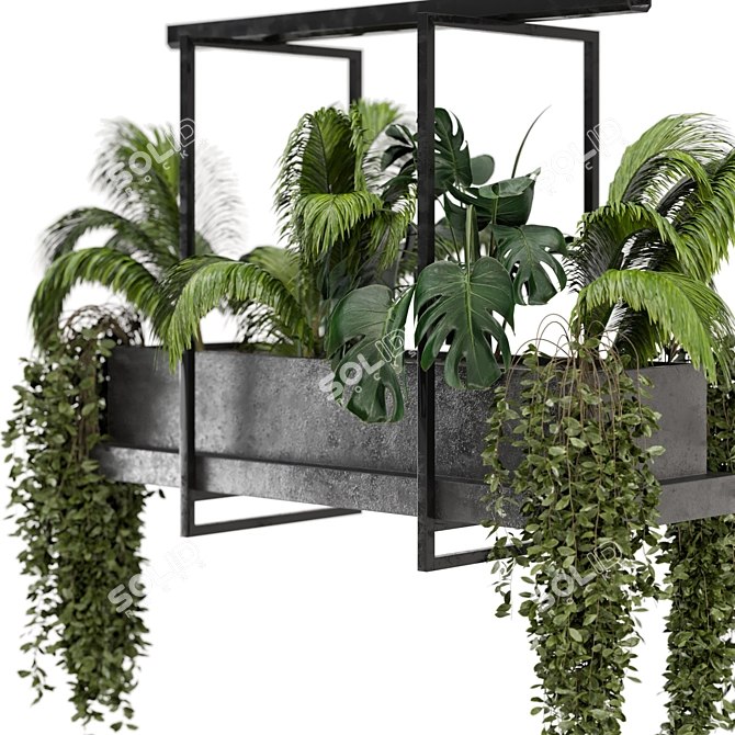 Metal Box Hanging Plants Set 96 3D model image 3