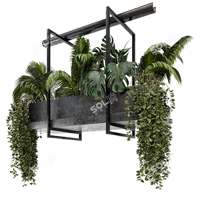 Metal Box Hanging Plants Set 96 3D model image 5