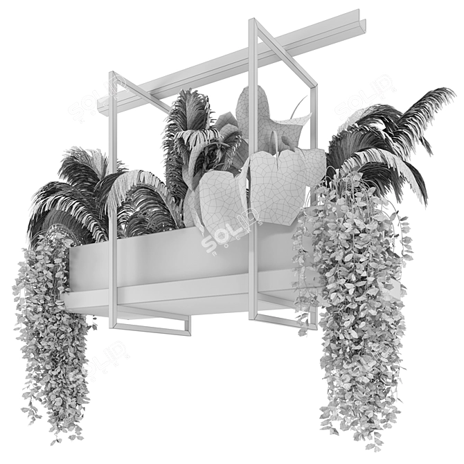 Metal Box Hanging Plants Set 96 3D model image 7