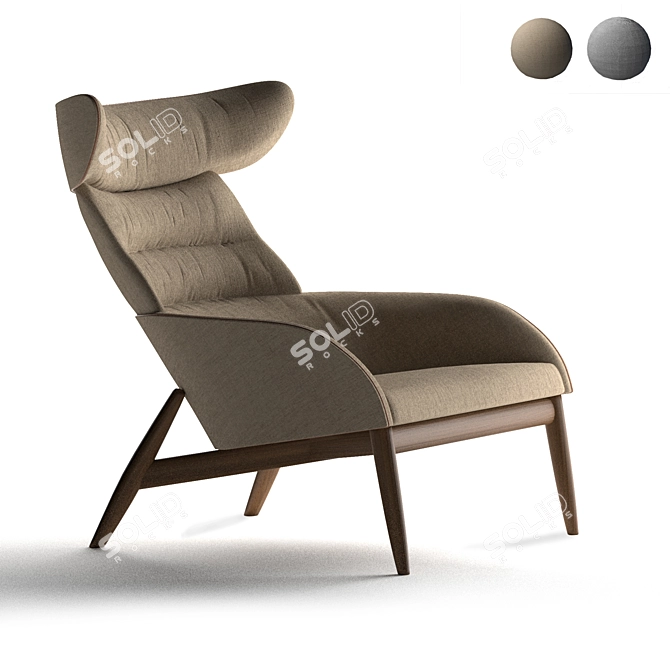 Beatrix Armchair: Dual-Tone Elegance 3D model image 1
