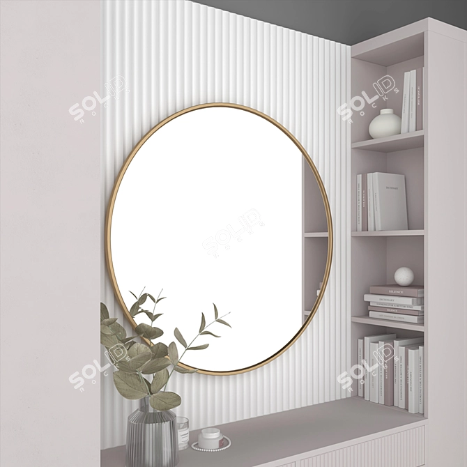 Elegant Vanity Set with Mirror 3D model image 3