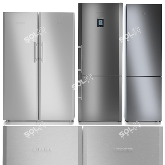 Liebherr Refrigerator Set: SBS 7212, CNPesf 5156, CNel 4813 3D model image 1