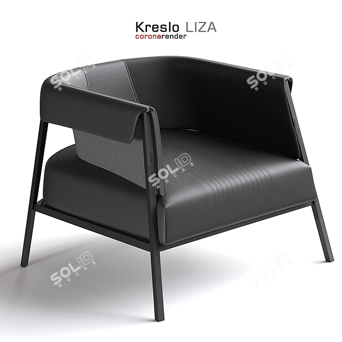 Elegant Liza Armchair 3D model image 1