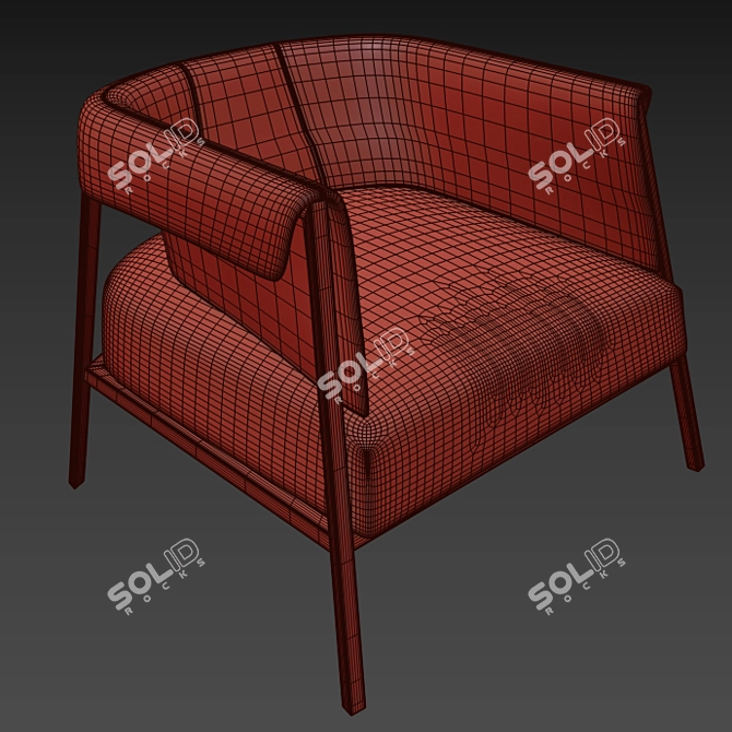 Elegant Liza Armchair 3D model image 3
