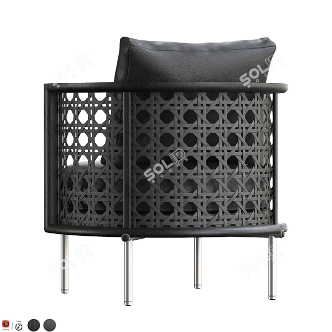 TORII NEST Contemporary Armchair 3D model image 4